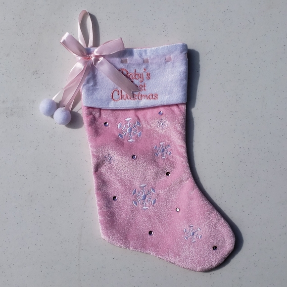 baby girl first christmas stocking